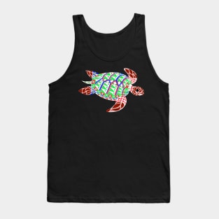 black jade mexican caribbean carey turtle tortoise in ecopop floral wallpaper Tank Top